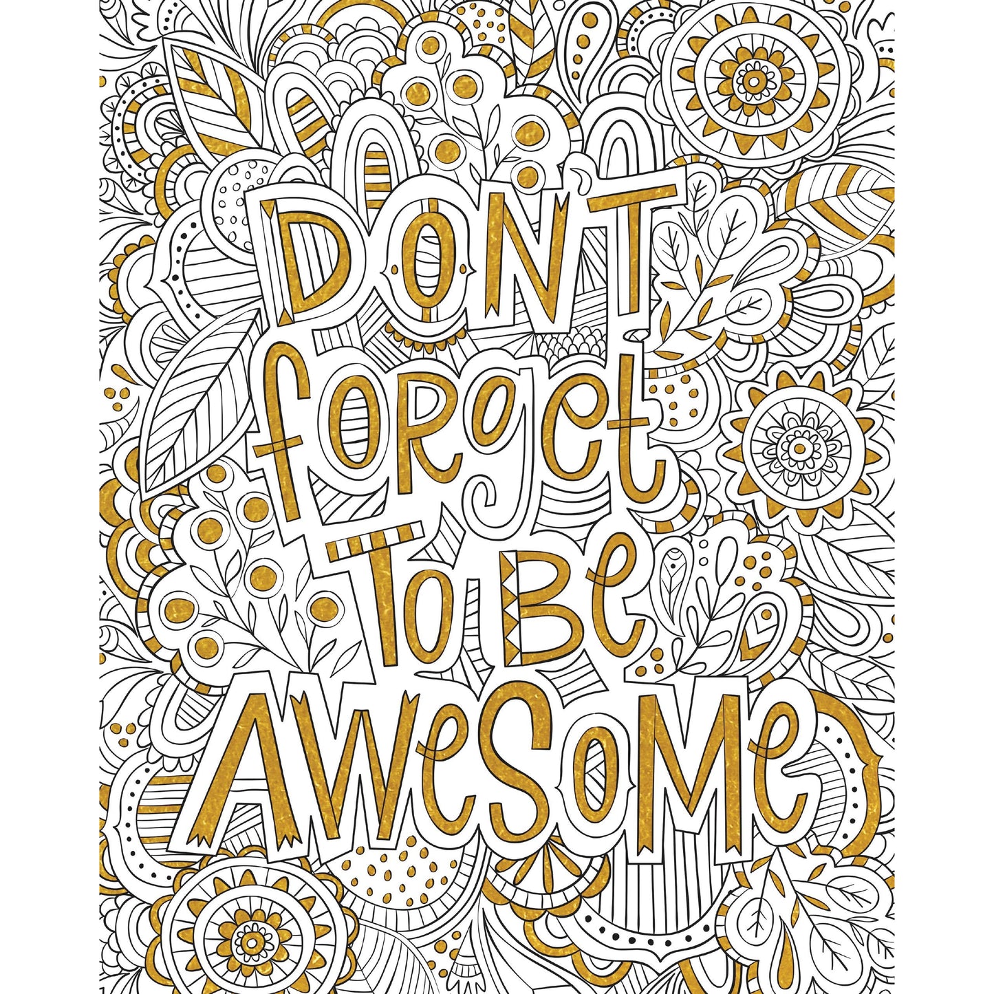 GOLD FOIL COLORING PRINTS ADVENTURE AWAITS
