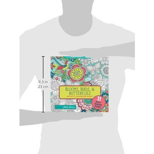 COLORING BOOK BLOOMS BIRDS & BUTTERFLIES