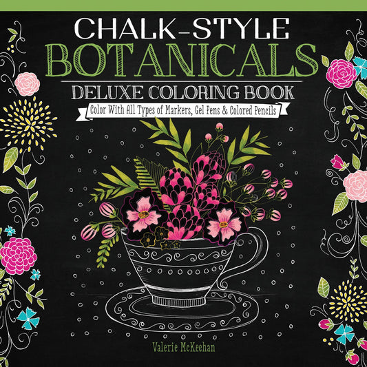 DELUXE COLORING BOOK CHALK STYLE BOTANICALS
