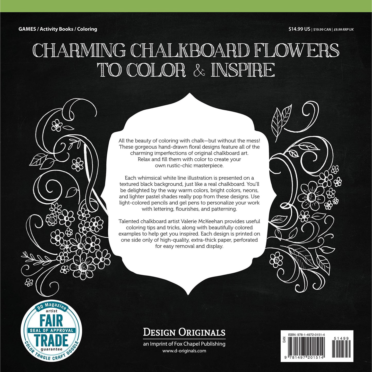 DELUXE COLORING BOOK CHALK STYLE BOTANICALS
