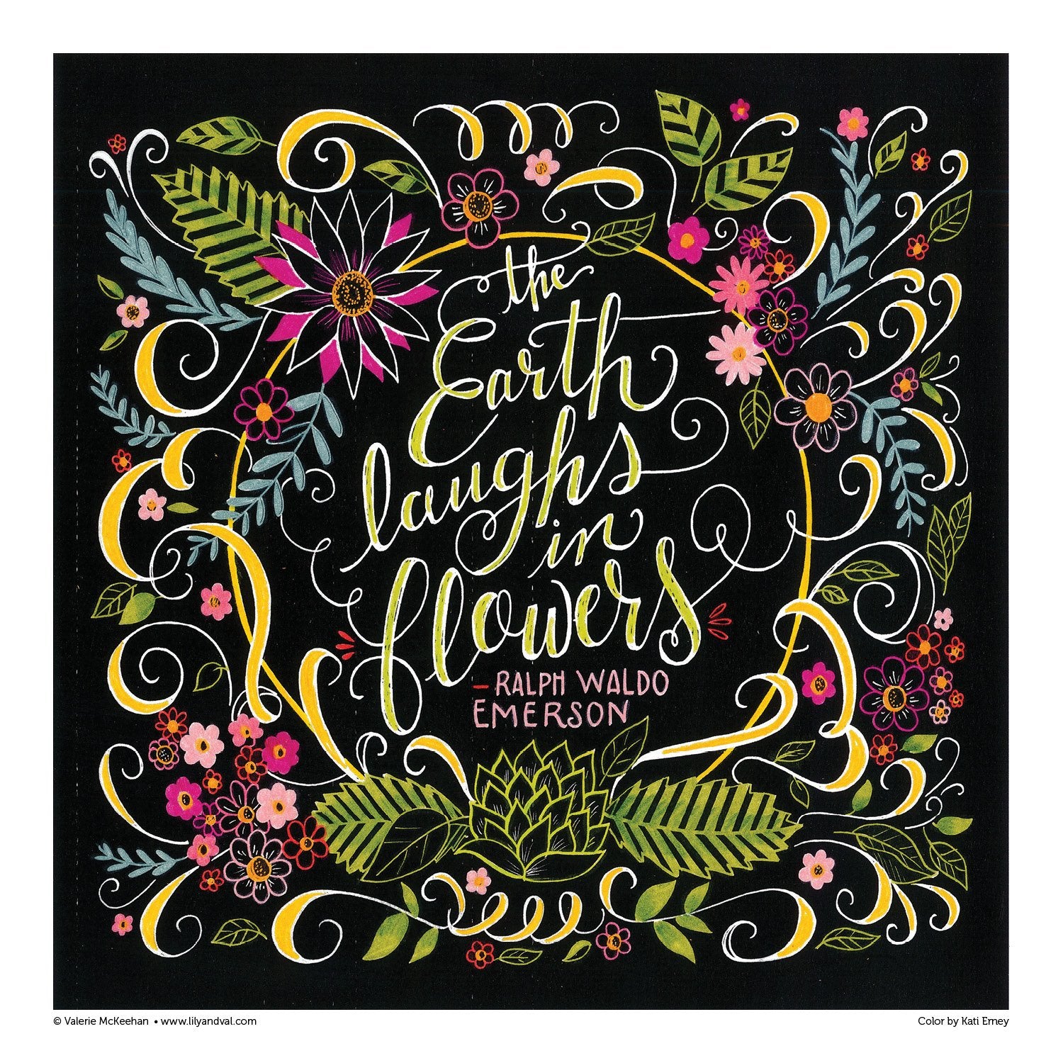 DELUXE COLORING BOOK CHALK STYLE BOTANICALS
