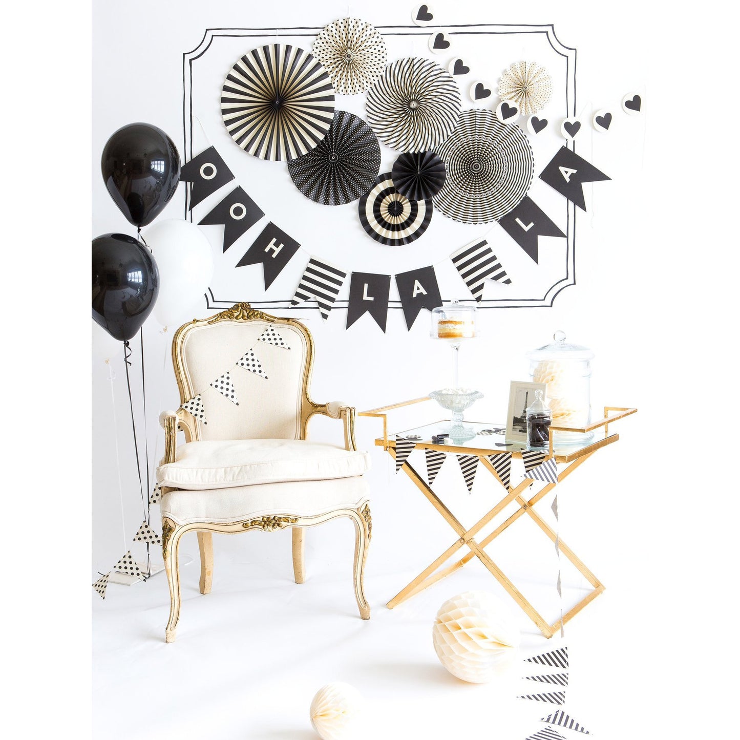 Black & Cream Party Fans
