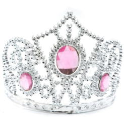 Silver tiara w pink gems