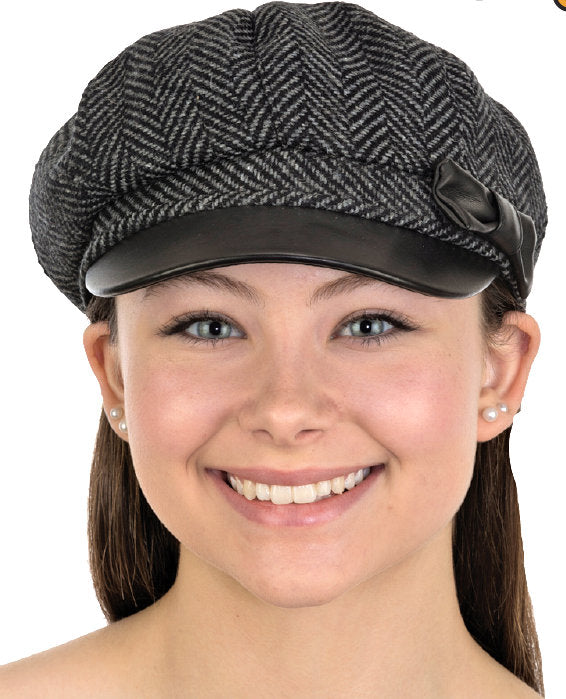 Cabbie W/ Herringbone Pattern