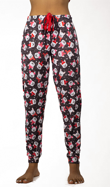Hacci hogger pijama bottom Dark grey dogs