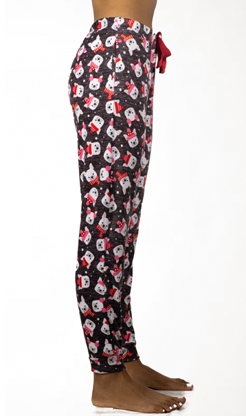Hacci hogger pijama bottom Dark grey dogs