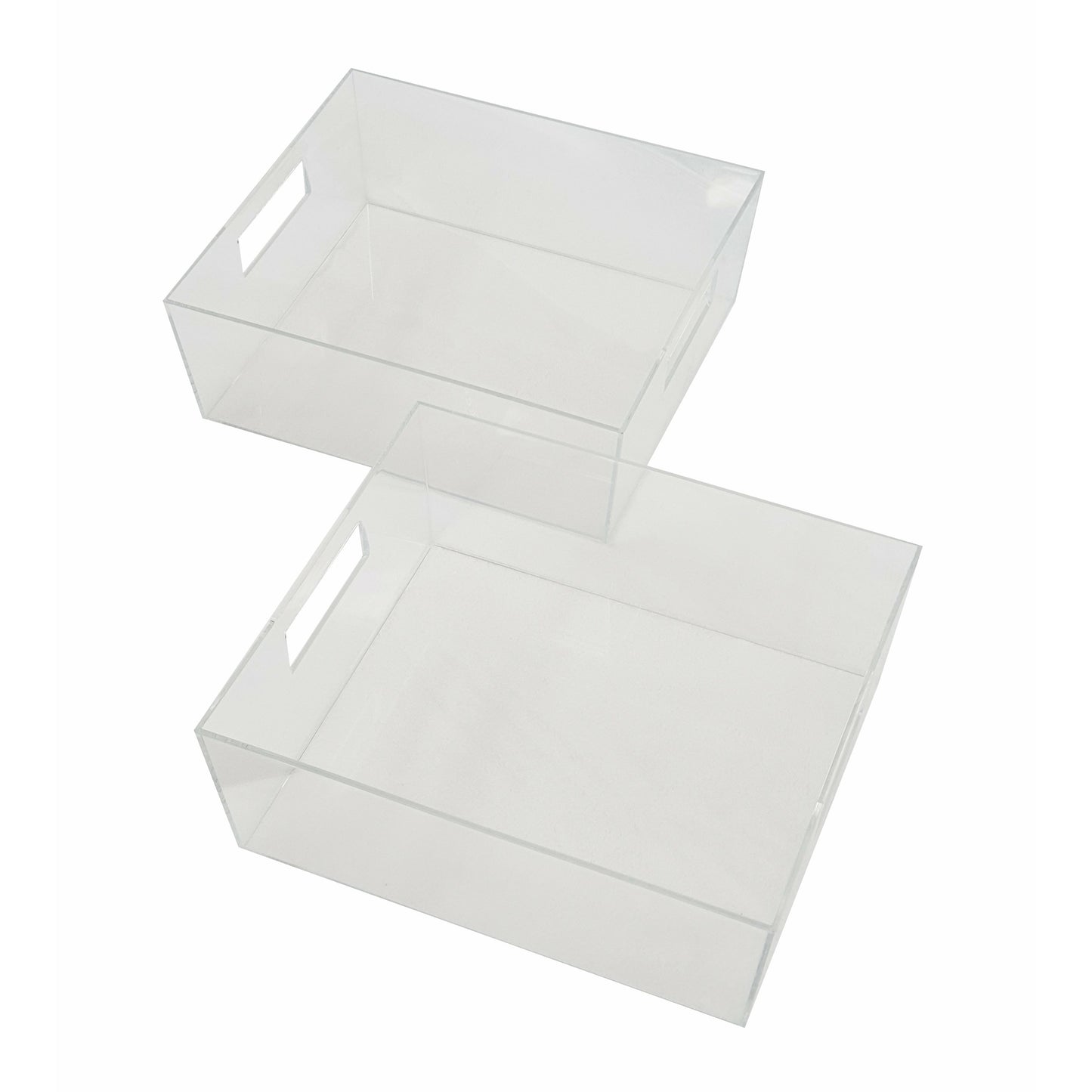 Set of 2 Clear Shallow totes