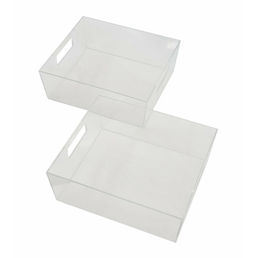Set of 2 Clear Shallow totes