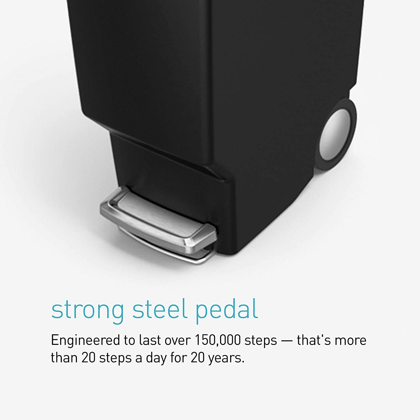 40 LITRE  SLIM STEP CAN BLACK PLASTIC