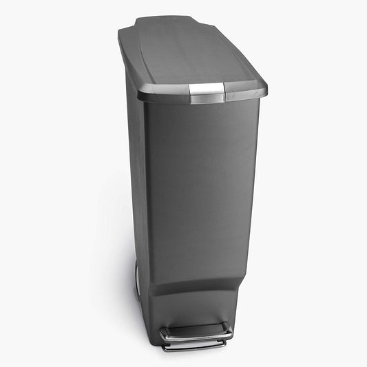 40 Litre Slim Step can Grey Plastic