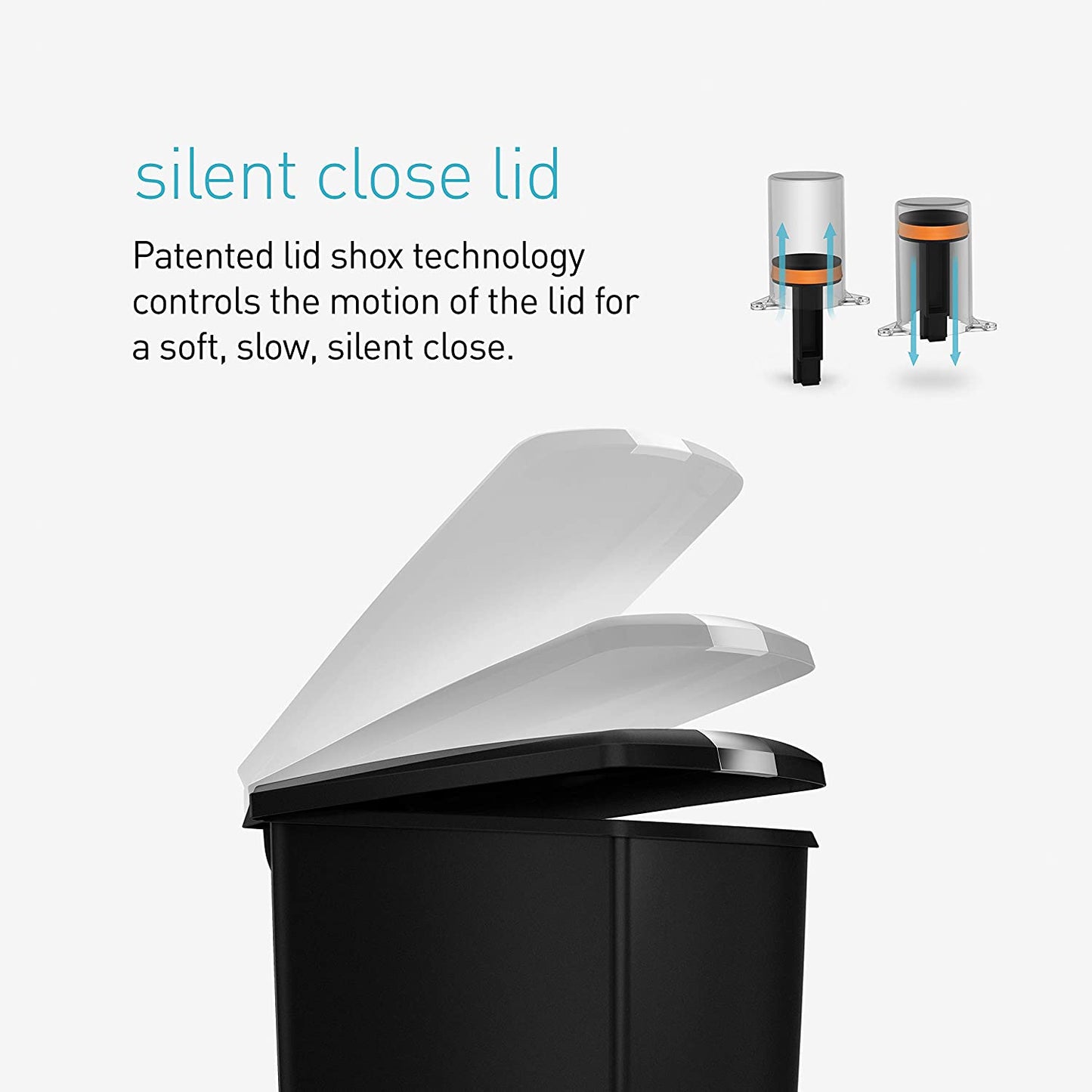 40 Litre Slim Step can Grey Plastic