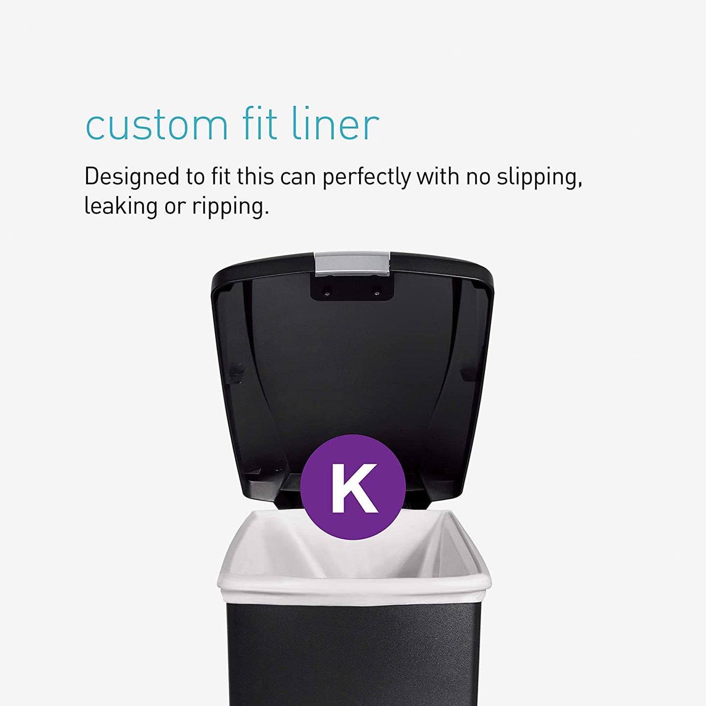 40 Litre Slim Step can Grey Plastic