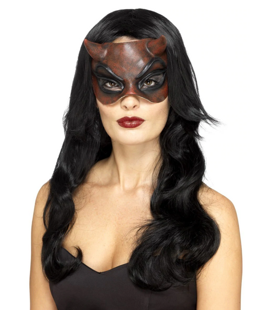 MASQUERADE DEVIL MASK, LATEX RED