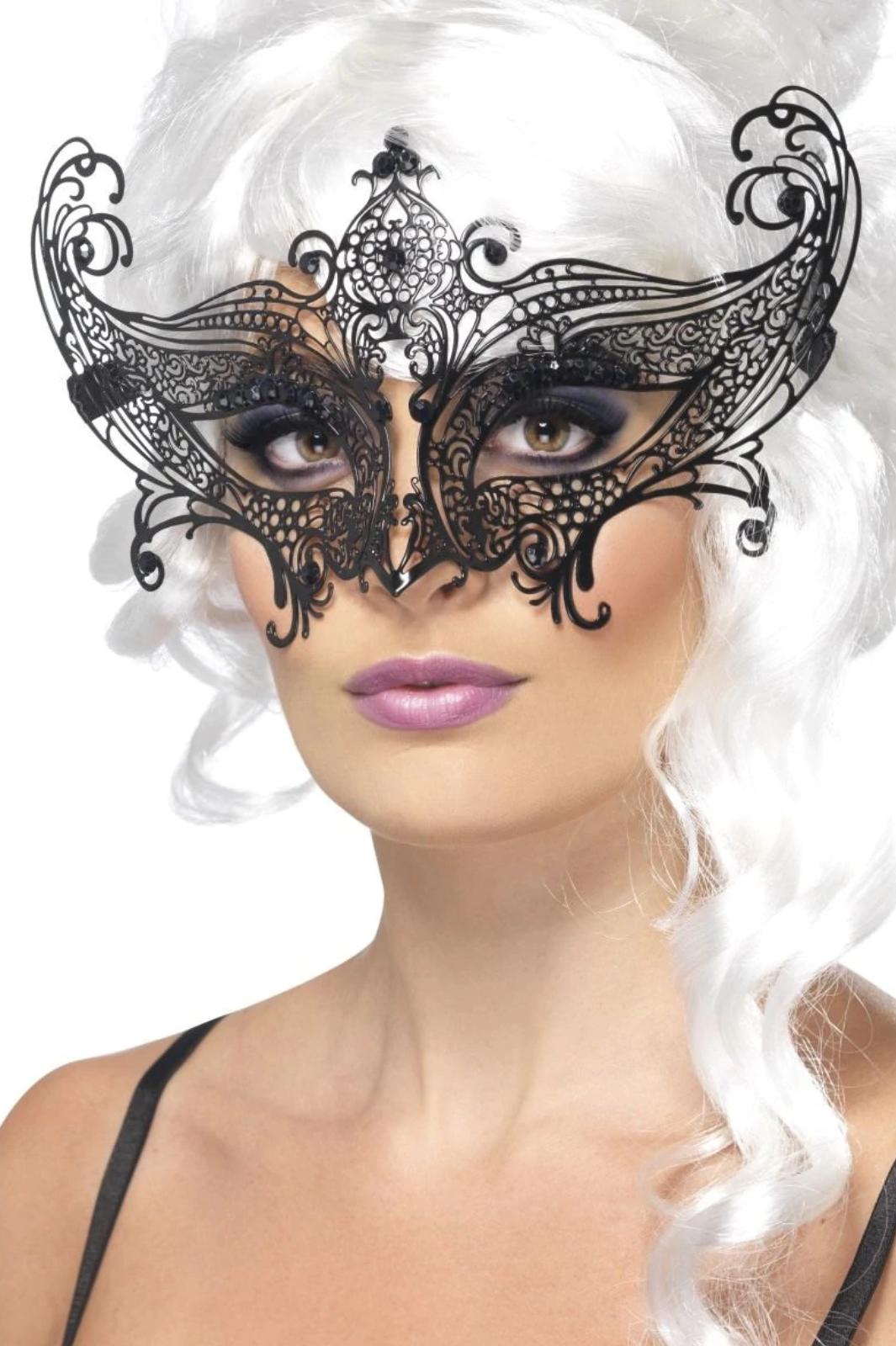 FARFALLA METAL FILIGREE EYEMASK, BLACK