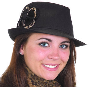 Fedora W/ Leopard Flower
