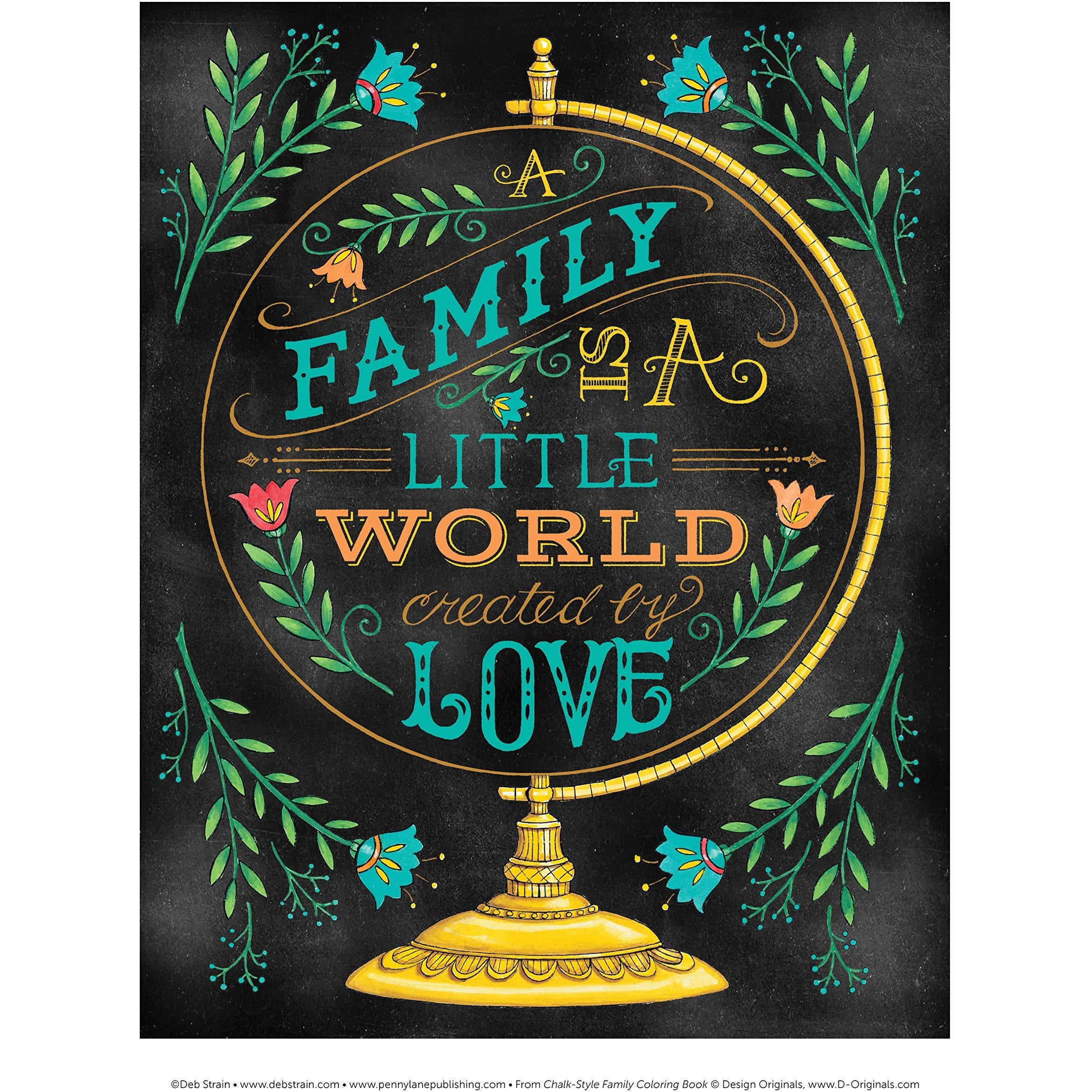 COLORING BOOK CHALK STYLE FAMILY