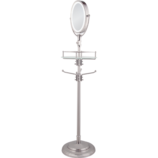 Cordless LED Lighted Adjustable Height Floor Stand Mirror