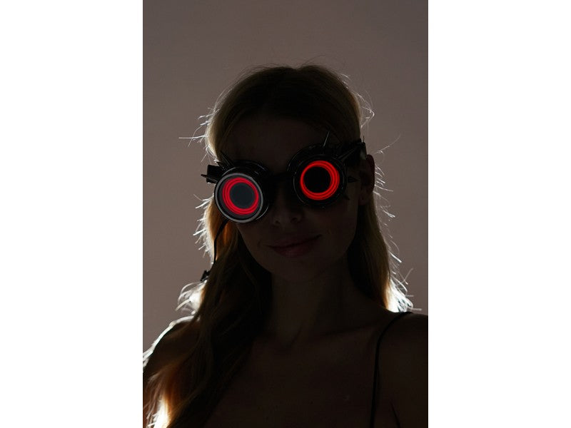 Neon light Steampunk Silver Goggle