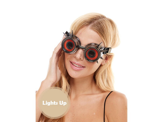 Neon light Steampunk Silver Goggle