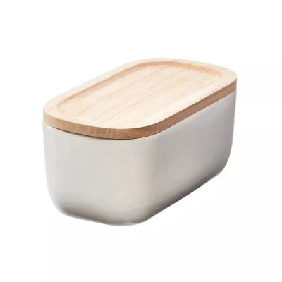 Eco Office Ceramic Bin with Lid Coconut