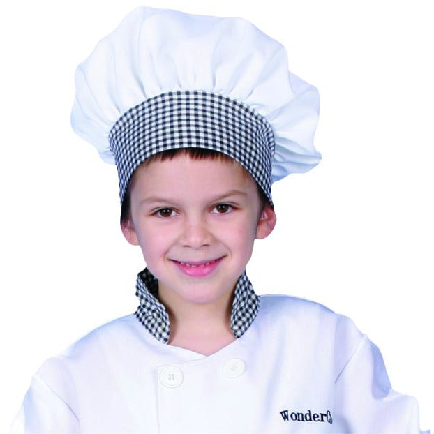 BLACK GINGHAM CHEF HAT