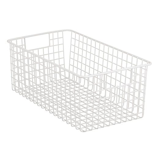 Matte White Deep Wire Basket  16x9x6"