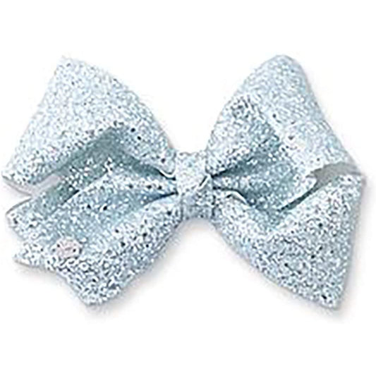 Shimmering Glitter Silver Bow Large