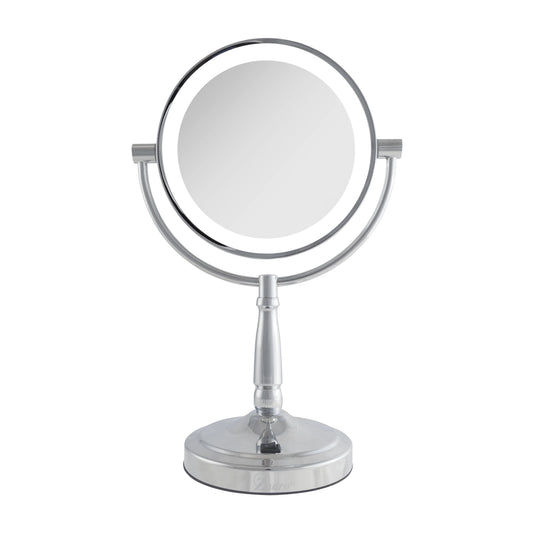 9" Round LED Cordless Dual-Sided Mirror 10X/1X