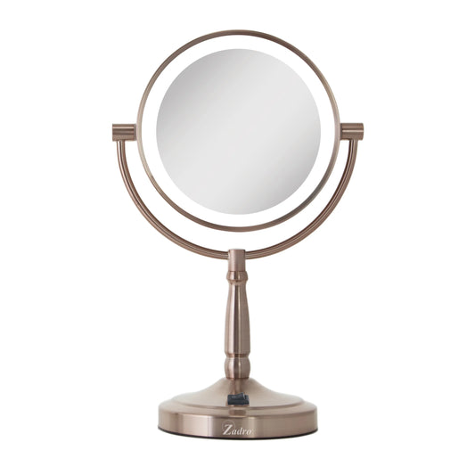 9" Round LED Cordless Dual-Sided Mirror 10X/1X