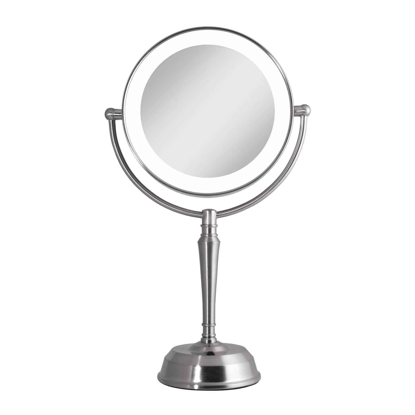 11" Round LED Rotating USB Charging Port Mirror 10X/1X