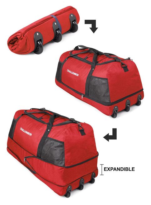 Bolso Enrollable Con Ruedas Challenger - Rojo