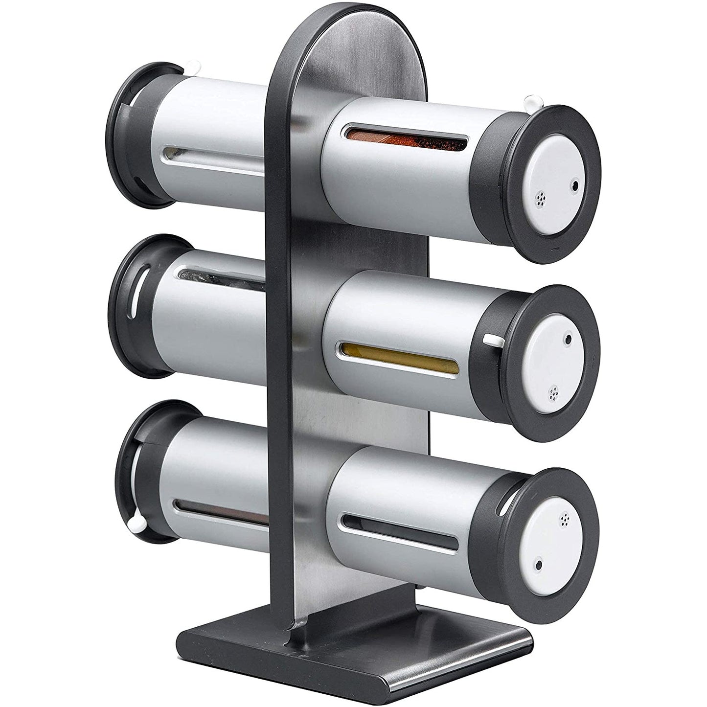 Zero Gravity Countertop Magnetic Spice Rack with Canister  Metallic/Grey