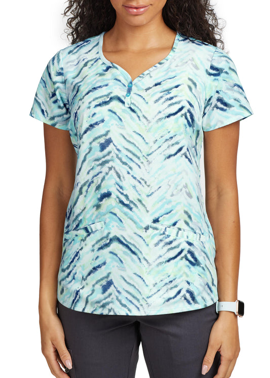 Two-Button Jewel Neck Top Nature´s Art