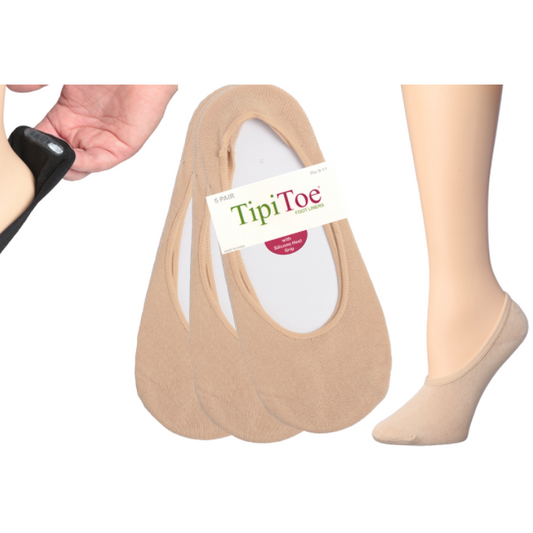 Women's Foot Liners with Gel Silicone 3-Pair