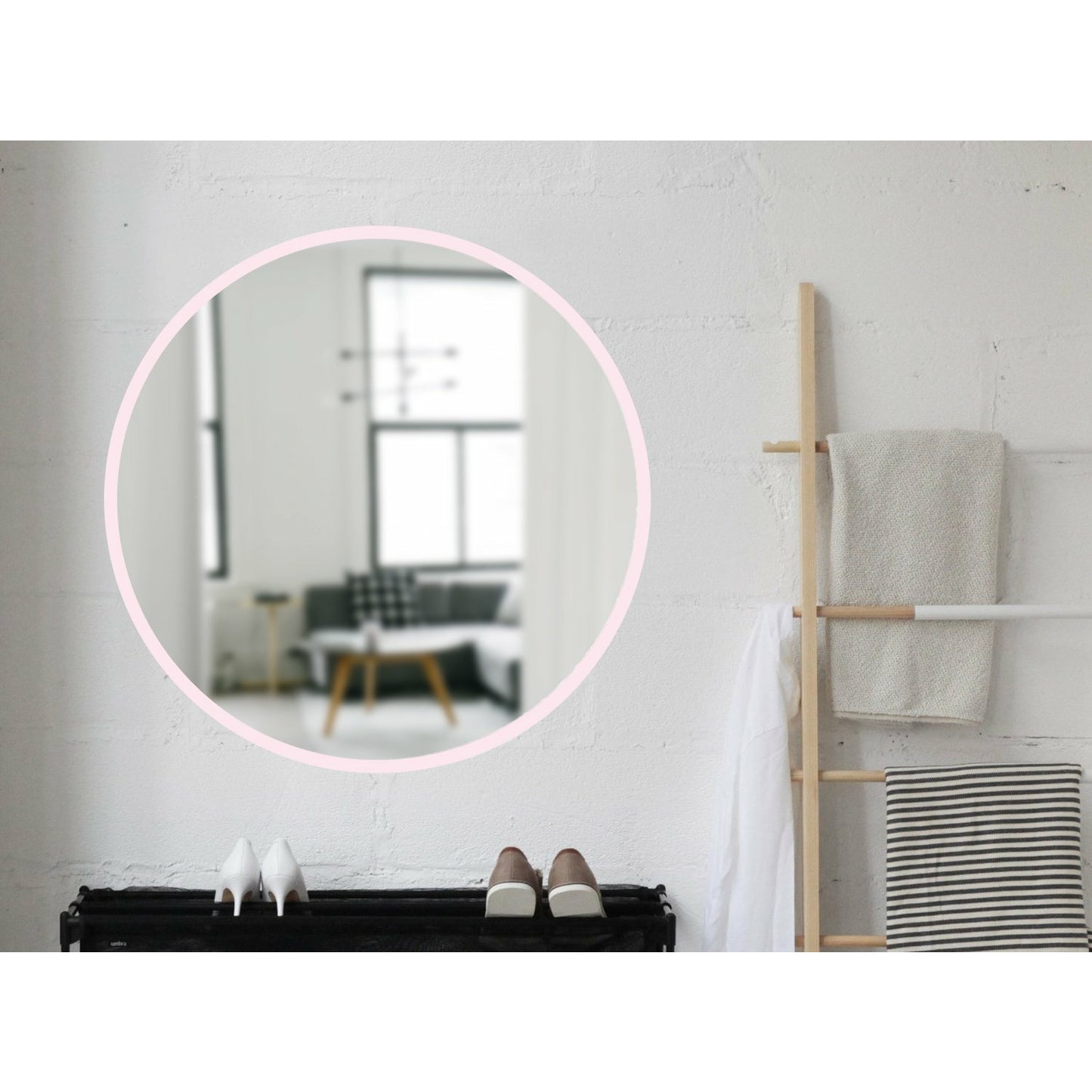 Hub Wall Mirror 37" Pink