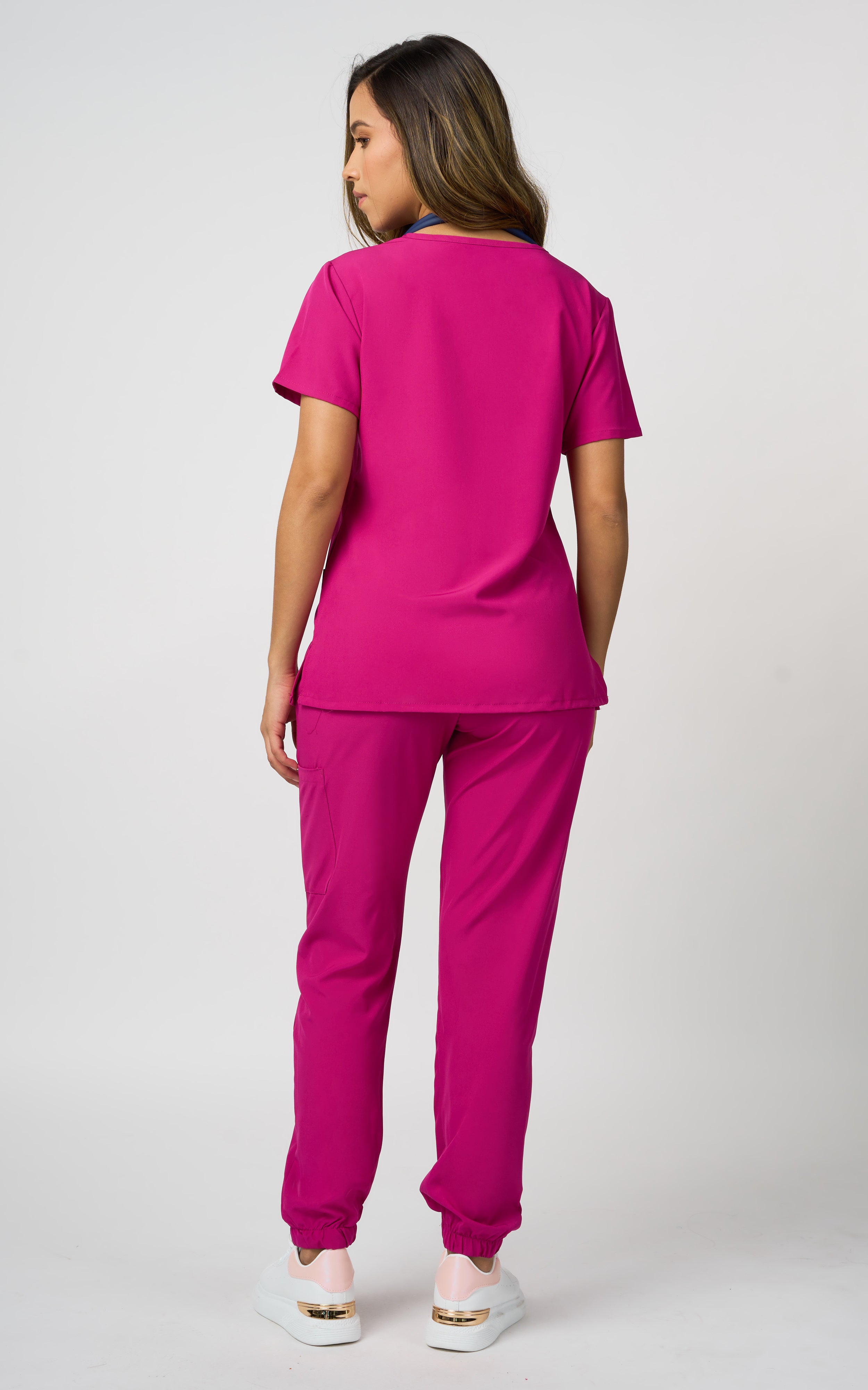 UNIFORME STRECH ROSADO MODELO JOGGER