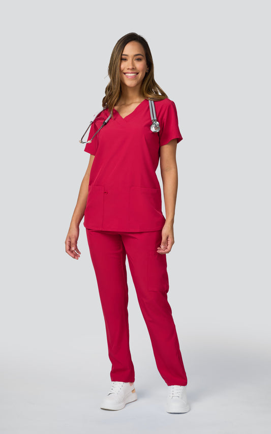 UNIFORME STRECH ROJO MODELO JOGGER (SLIM FIT)