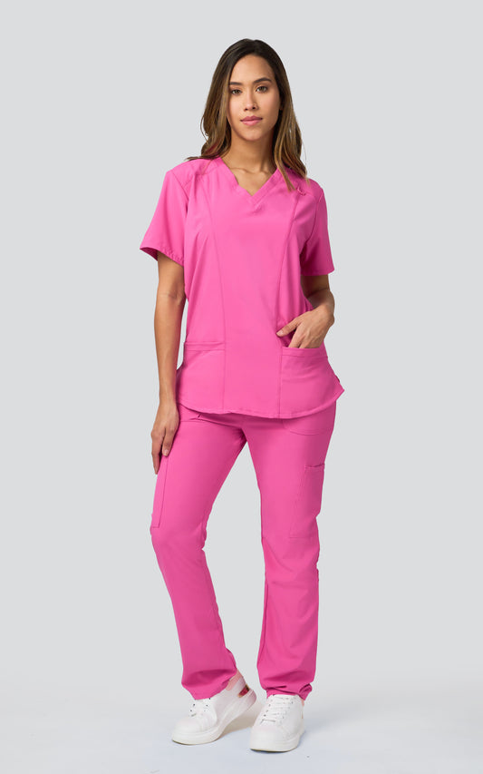 Uniflex D Plaid 4-way Stretch Sets Hot Pink