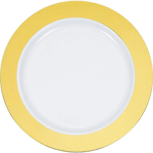 10.25" White Plate W/Solid Gold Hot Stamp