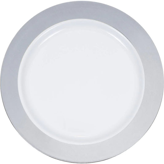 7.5" White Plate W/Solid Silver Hot Stamp