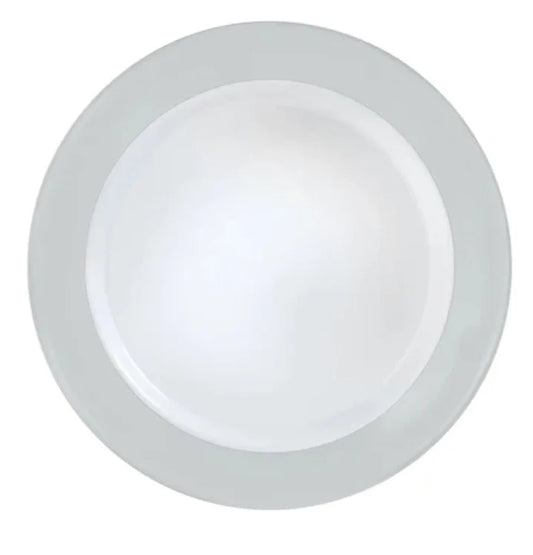 10.25" White Plate W/Solid Silver Hot Stamp