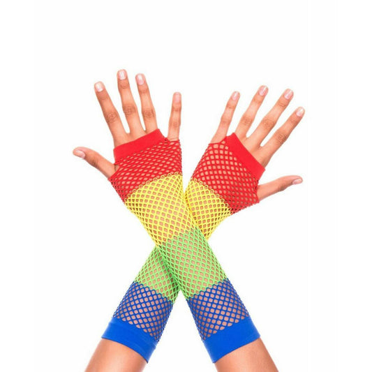 RAINBOW FISHNET GLOVES