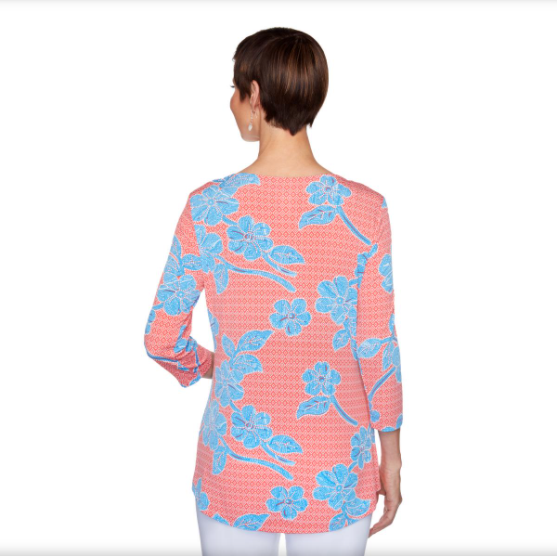 BLUSAS ELEGANTES CON ESTAMPADO DE FLORES Y MANGAS LARGAS RUBY RD