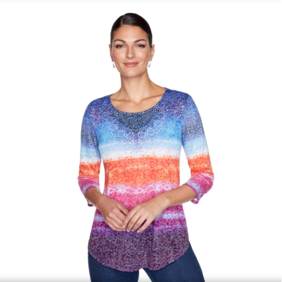 BLUSA CAPRI MULTICOLOR CON MANGAS  RUBY RD