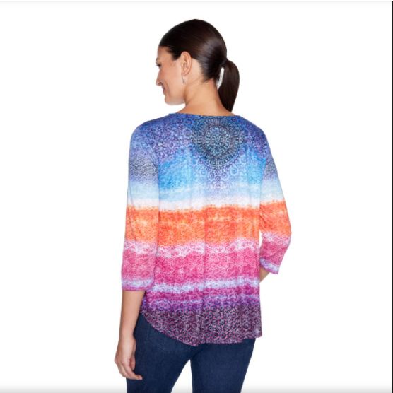 BLUSA CAPRI MULTICOLOR CON MANGAS  RUBY RD
