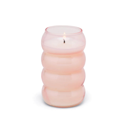 REALM 12 OZ PINK BUBBLE RIBBED GLASS DUSK