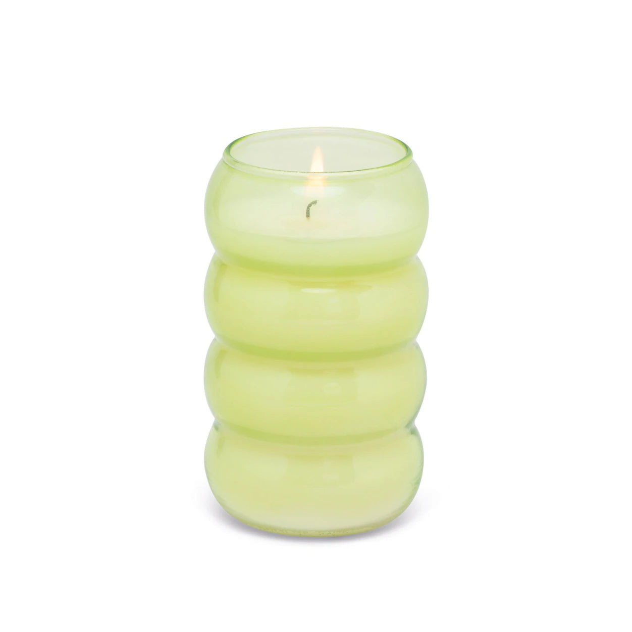 REALM 12 OZ GREEN BUBBLE RIBBED GLASS BAMBOO