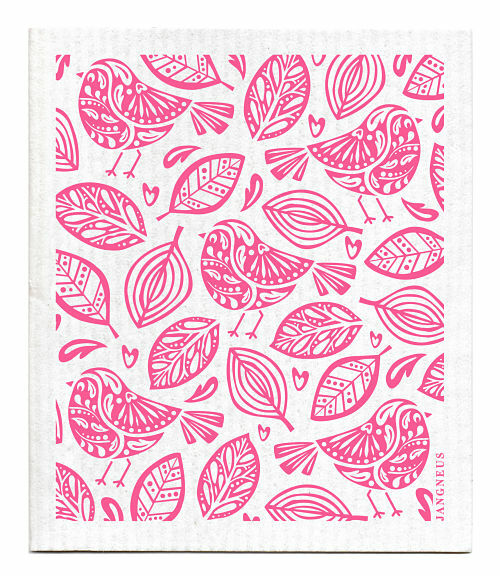 SWEDISH DISHCLOTH - ROBINS - PINK