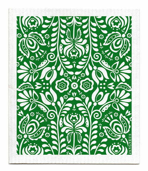 SWEDISH DISHCLOTH - SCANDI BLOOM - GREEN