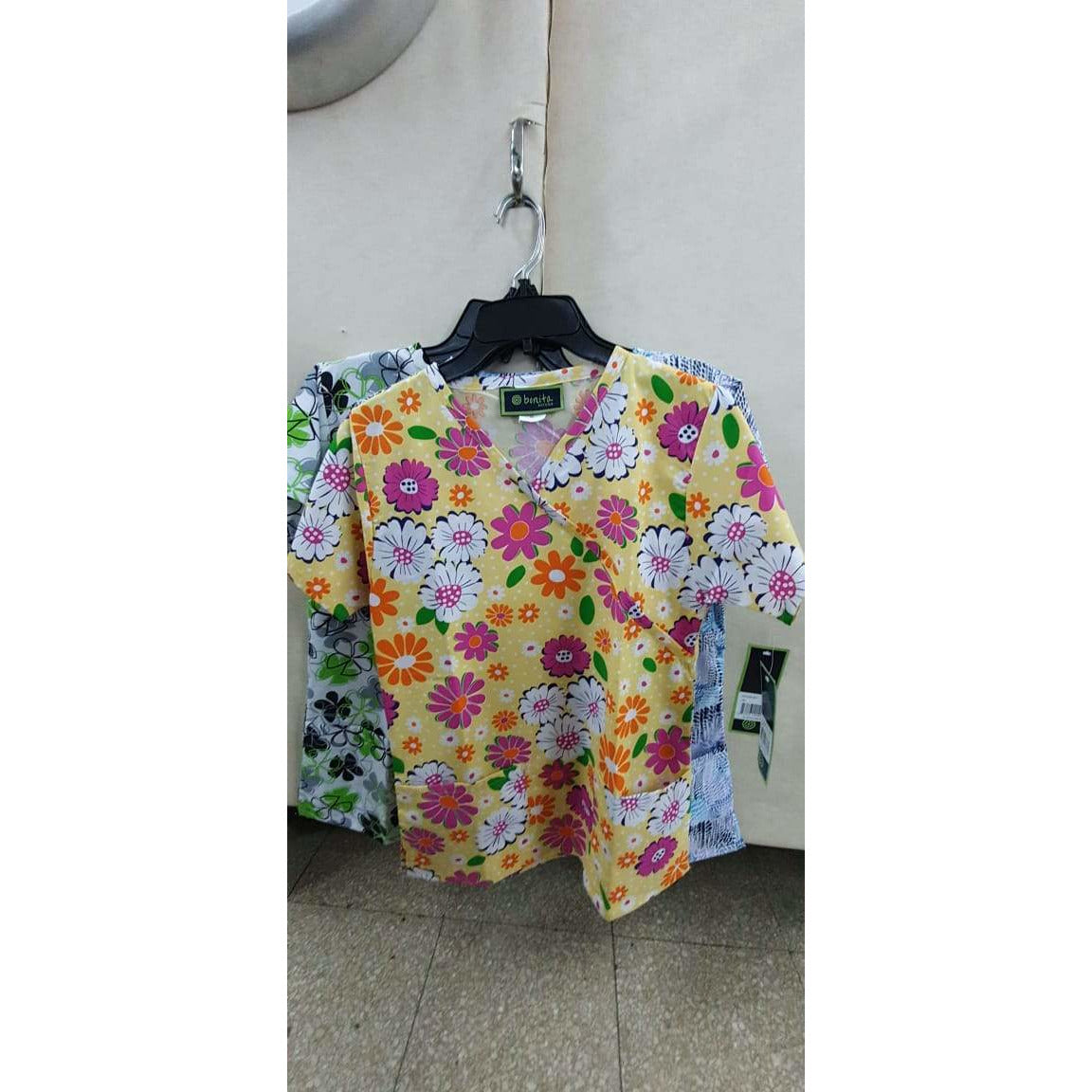 SCRUB AMARILLO CON FLORES